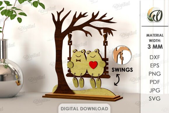 Valentine Characters On Swing Laser 140710212 Creativo Digital